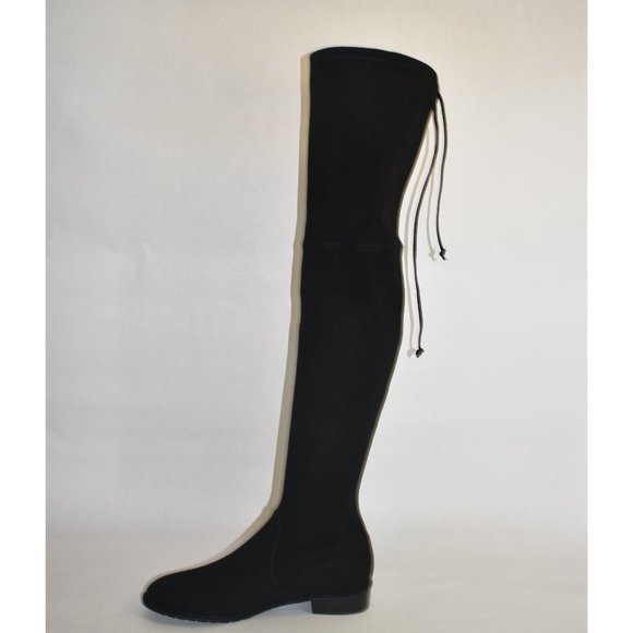 Stuart Weitzman Lowland Stretch Suede Over-the-Knee Boots Black Size 9 W - Picture 4 of 12